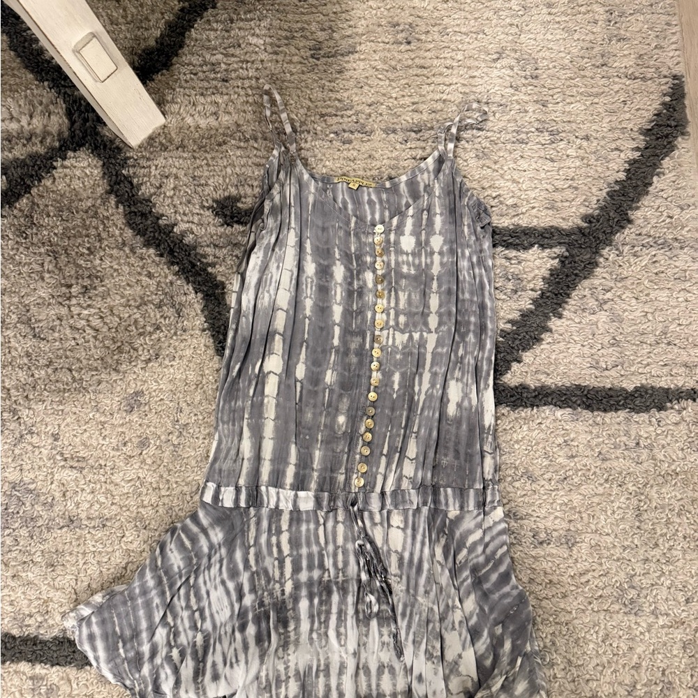 Gray Tie-Dye Sleeveless Dress